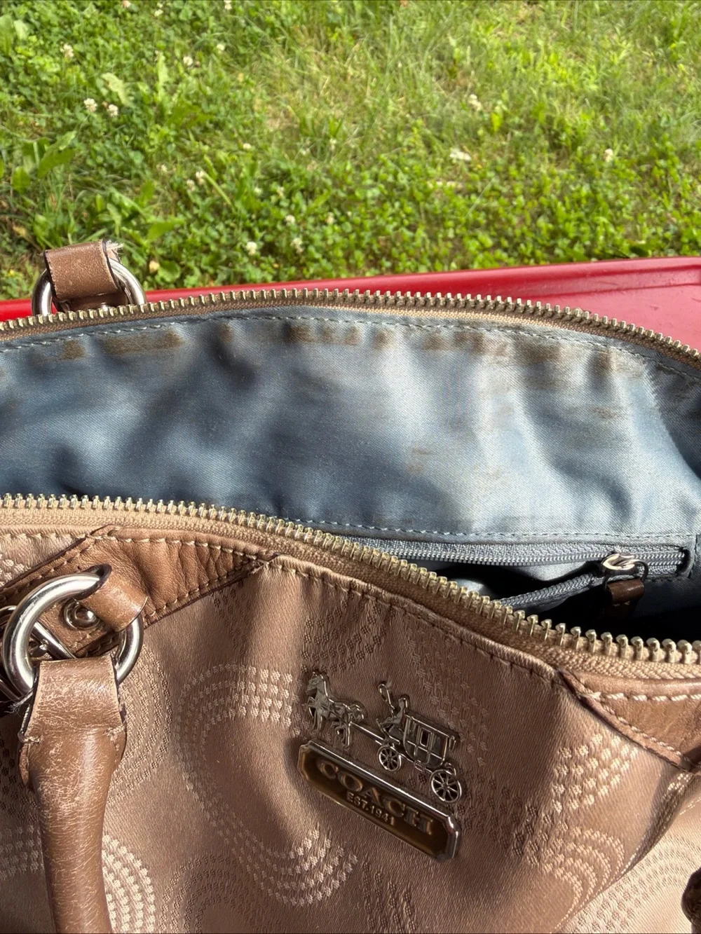 Coach satchel metallic
